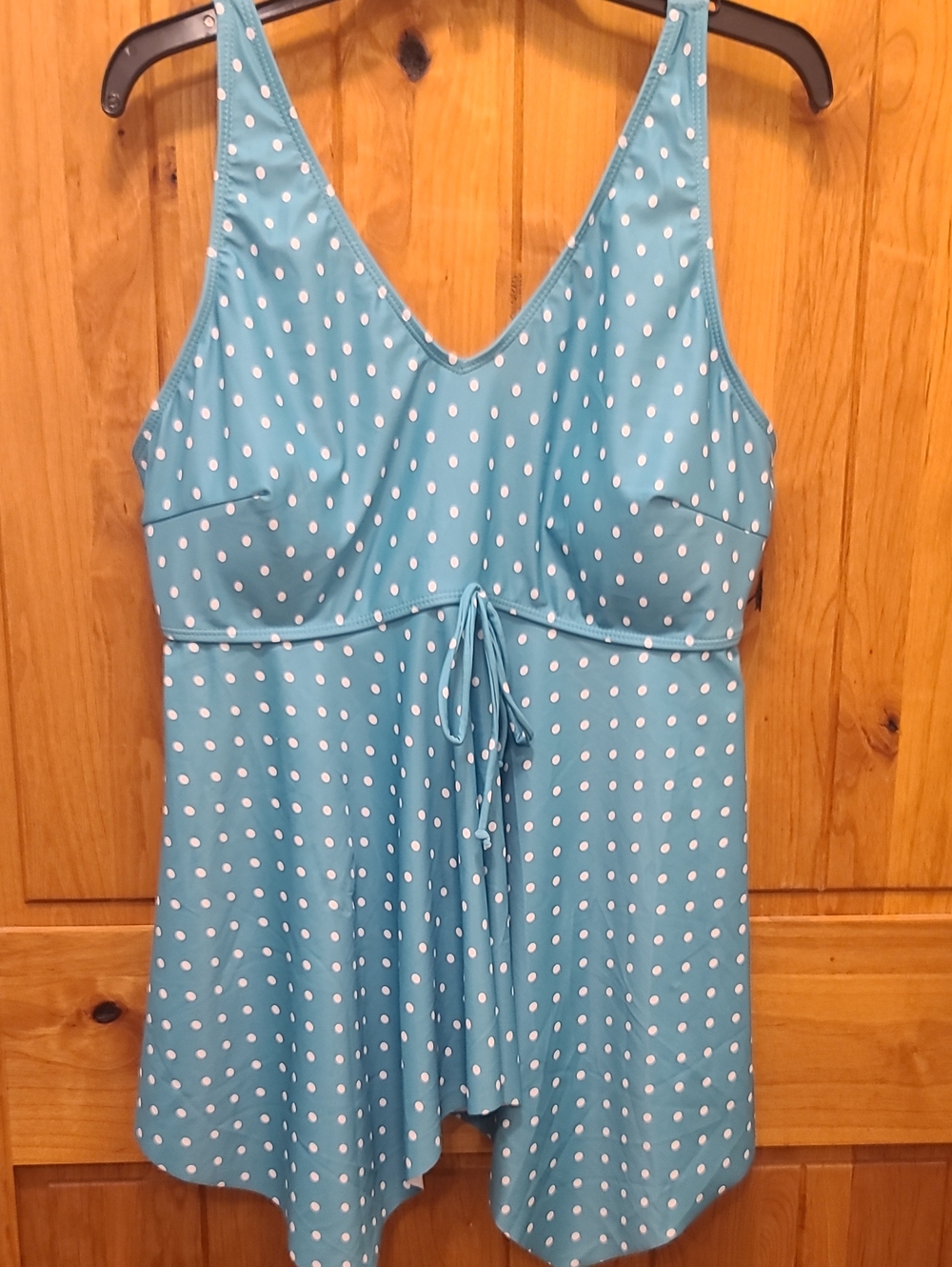 BloomChic Teal Polka Dot Swimdress
